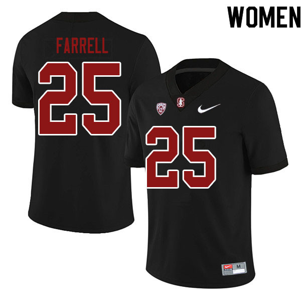 Women #25 Bryce Farrell Stanford Cardinal College Football Jerseys Sale-Black